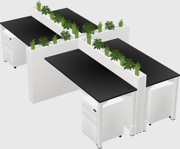 Rectangular shared desk