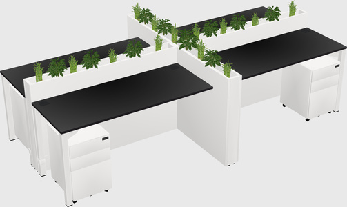 Rectangular shared desk