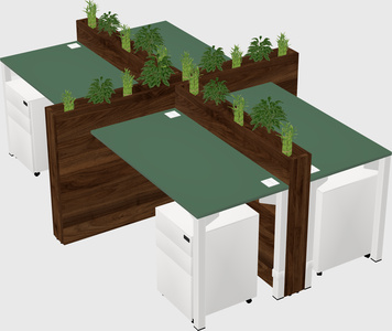 Rectangular shared desk