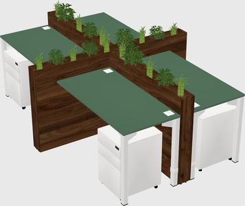 Rectangular shared desk