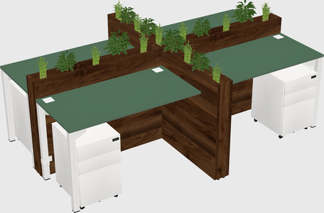 Rectangular shared desk