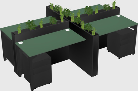 Rectangular shared desk