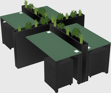 Rectangular shared desk