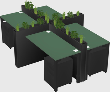 Rectangular shared desk