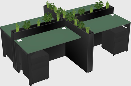 Rectangular shared desk