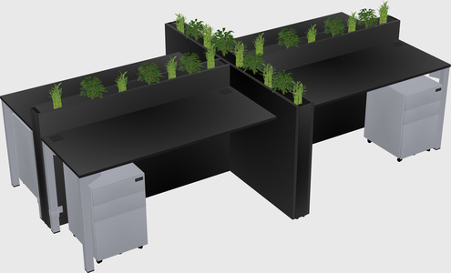 Rectangular shared desk