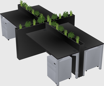 Rectangular shared desk