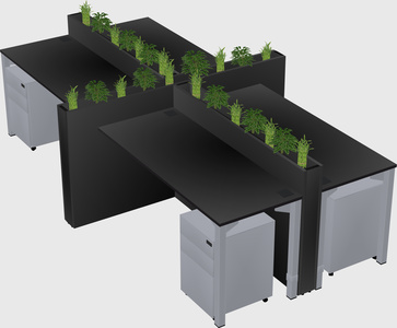 Rectangular shared desk