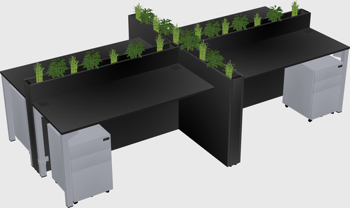 Rectangular shared desk