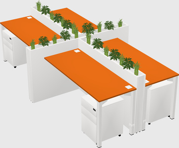 Rectangular shared desk