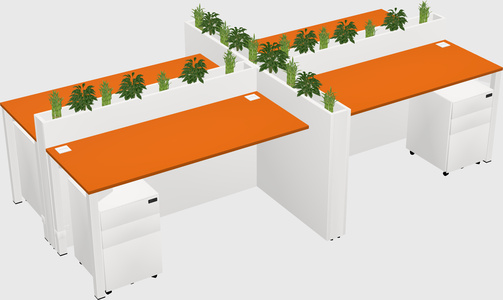Rectangular shared desk