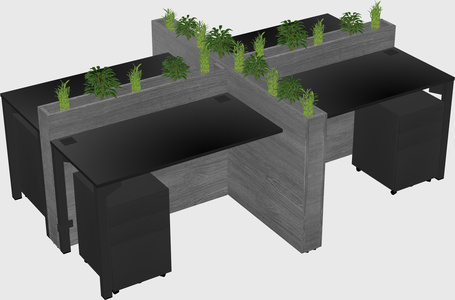 Rectangular shared desk