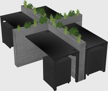 Rectangular shared desk