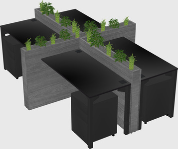 Rectangular shared desk