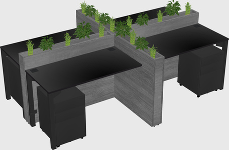 Rectangular shared desk