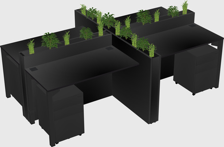 Rectangular shared desk