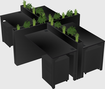 Rectangular shared desk