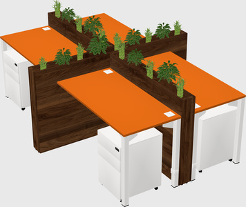 Rectangular shared desk