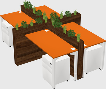 Rectangular shared desk