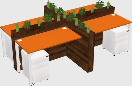 Rectangular shared desk