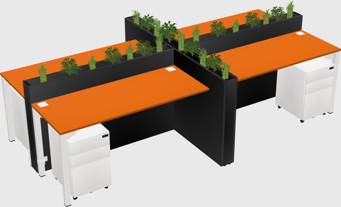 Rectangular shared desk