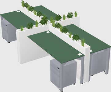 Rectangular shared desk