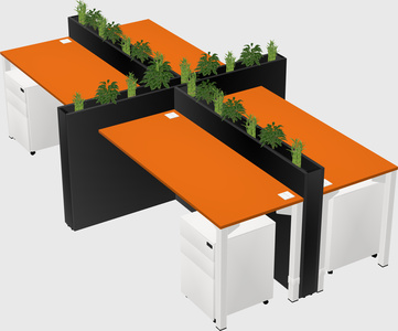 Rectangular shared desk