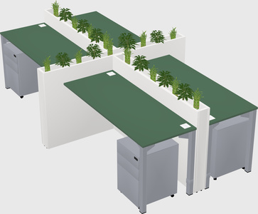 Rectangular shared desk