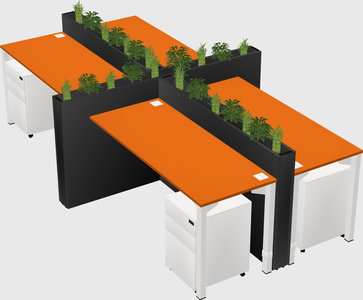 Rectangular shared desk