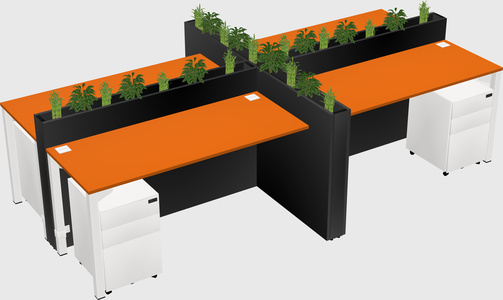 Rectangular shared desk