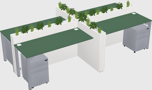 Rectangular shared desk