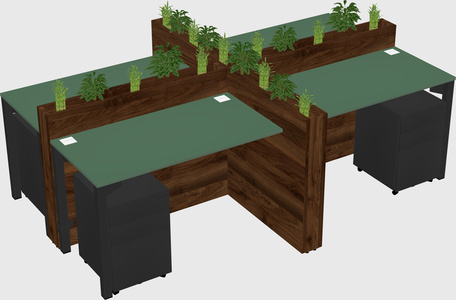Rectangular shared desk