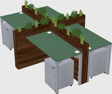 Rectangular shared desk