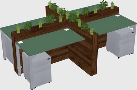 Rectangular shared desk