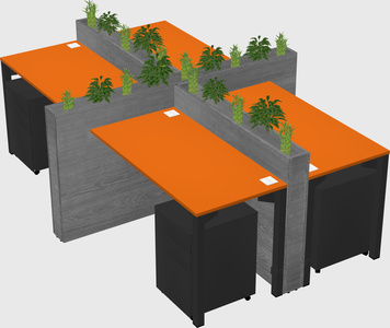 Rectangular shared desk