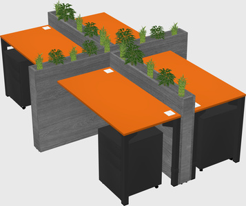 Rectangular shared desk