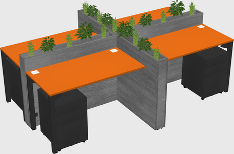 Rectangular shared desk