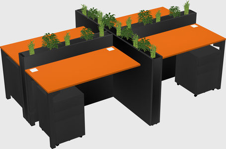 Rectangular shared desk