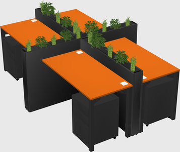 Rectangular shared desk