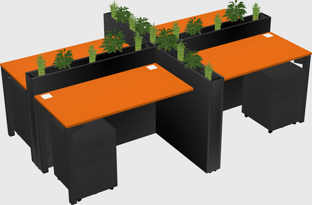 Rectangular shared desk