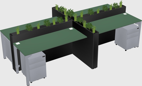 Rectangular shared desk