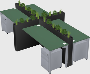 Rectangular shared desk
