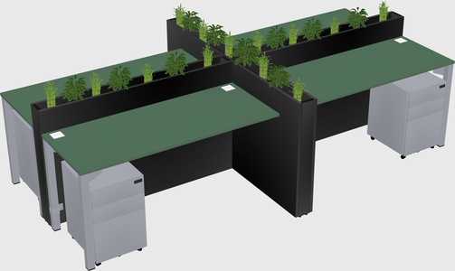 Rectangular shared desk