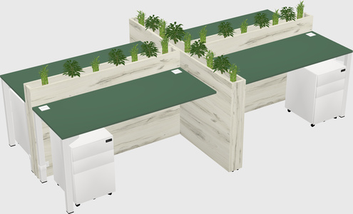 Rectangular shared desk