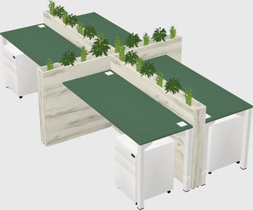 Rectangular shared desk