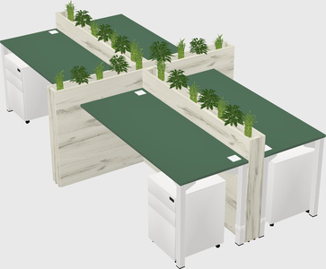 Rectangular shared desk