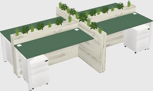 Rectangular shared desk
