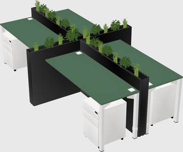 Rectangular shared desk
