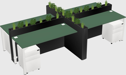 Rectangular shared desk