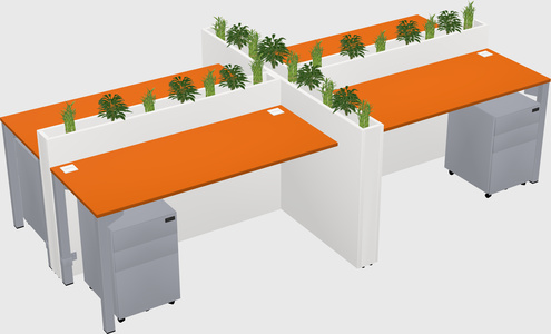 Rectangular shared desk